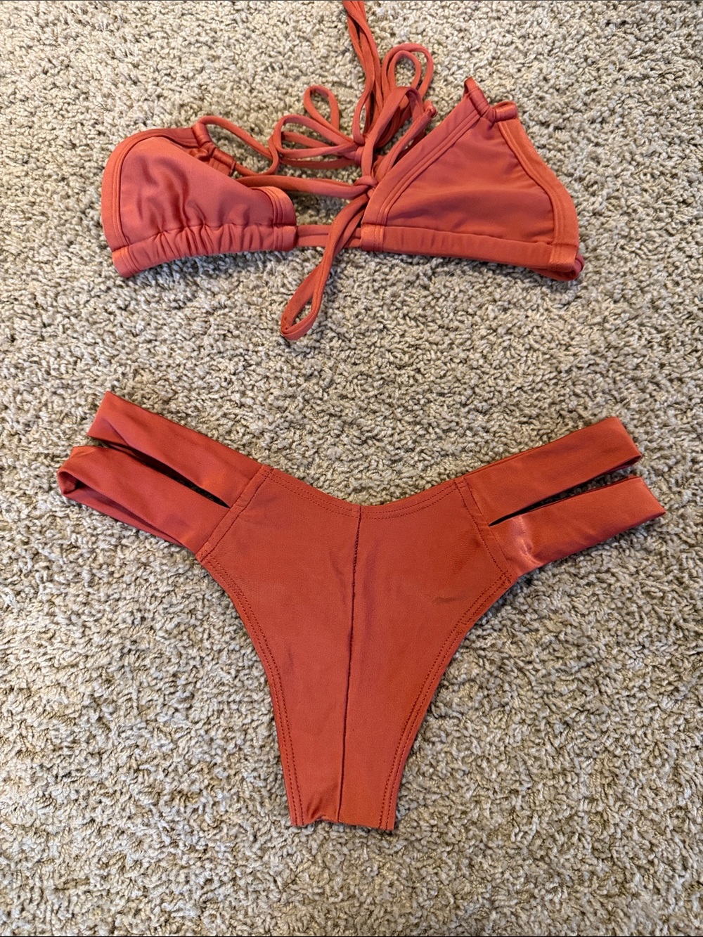 Montce Rust Strappy Triangle Bikini Set - Picture 5 of 6